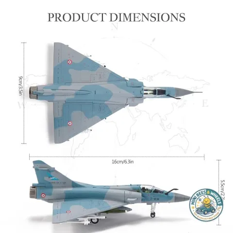 Amer Com Mirage 2000 Fighter Jet Model 1:100 Scale Die-Cast Military Aircraft with Display Stand | French Air Force Dassault Mirage 2000 Collectible Plane Model