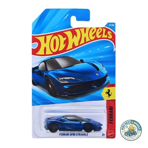 Hot Wheels Ferrari SF90 Stradale Ferrari Ages 3 and Up 41/250 (Blue) Imported
